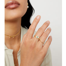 The Open Curb Link Stone Ring | 18KT Gold Vermeil