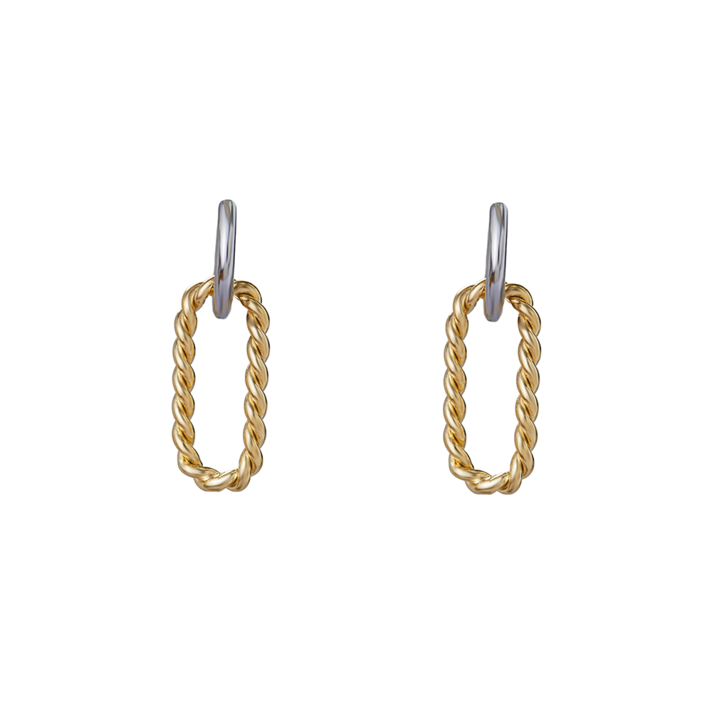 The Oval Twisted Drop Hoop | 18K Yellow Gold-Plated