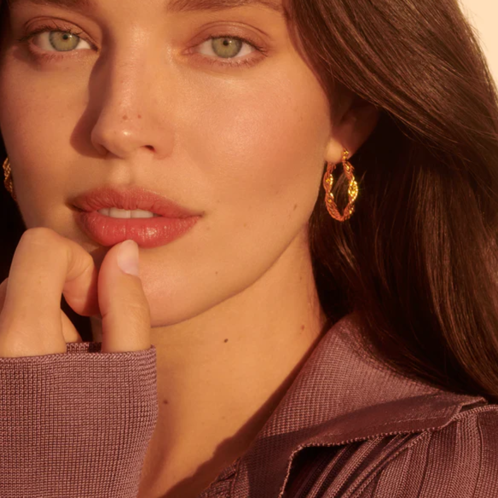 The Textured Rope Earrings (Emily Didonato X Argento Vivo) | 18K Yellow Gold-Plated