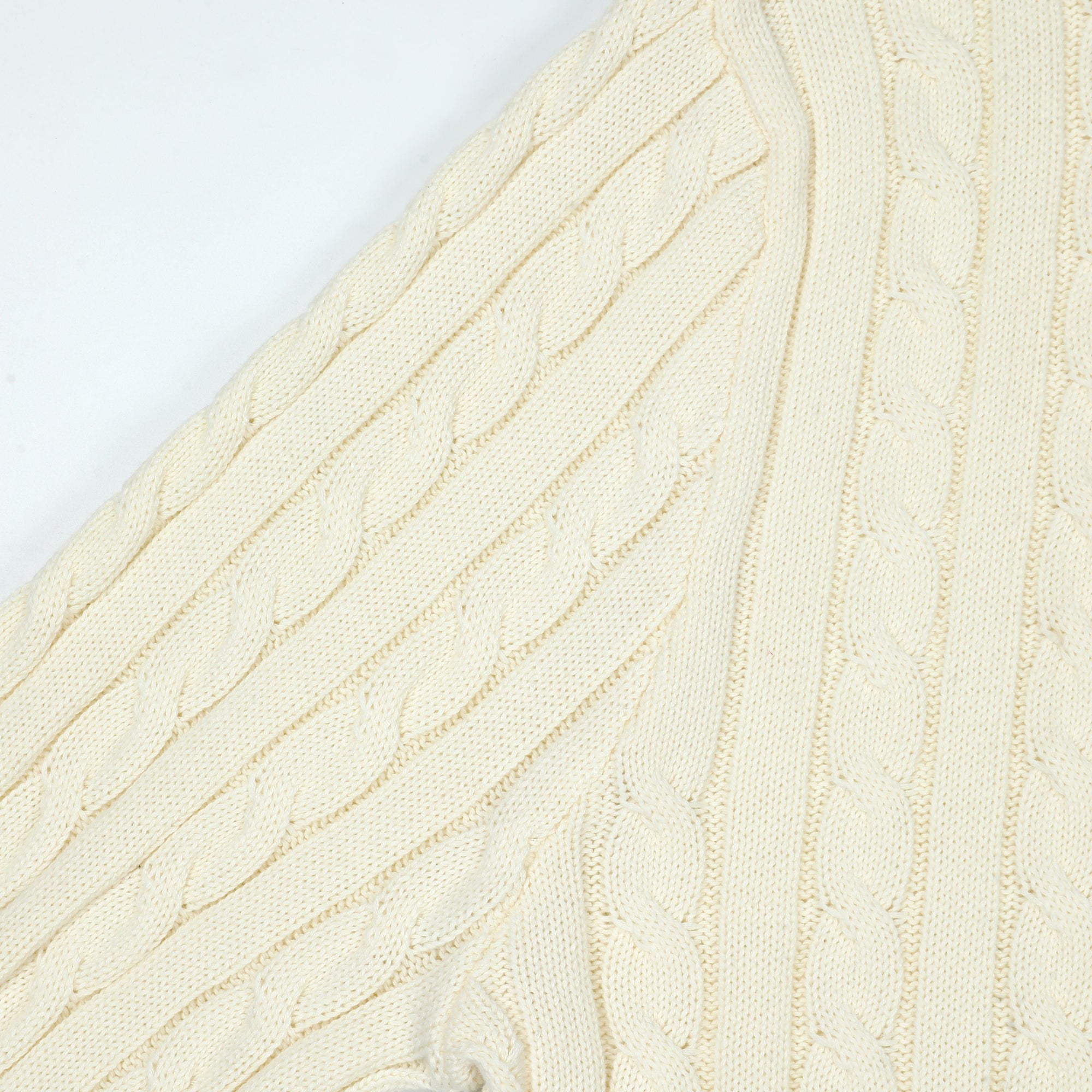 Three Amigas Distressed Cable-Knit Crewneck Sweater | Off-White