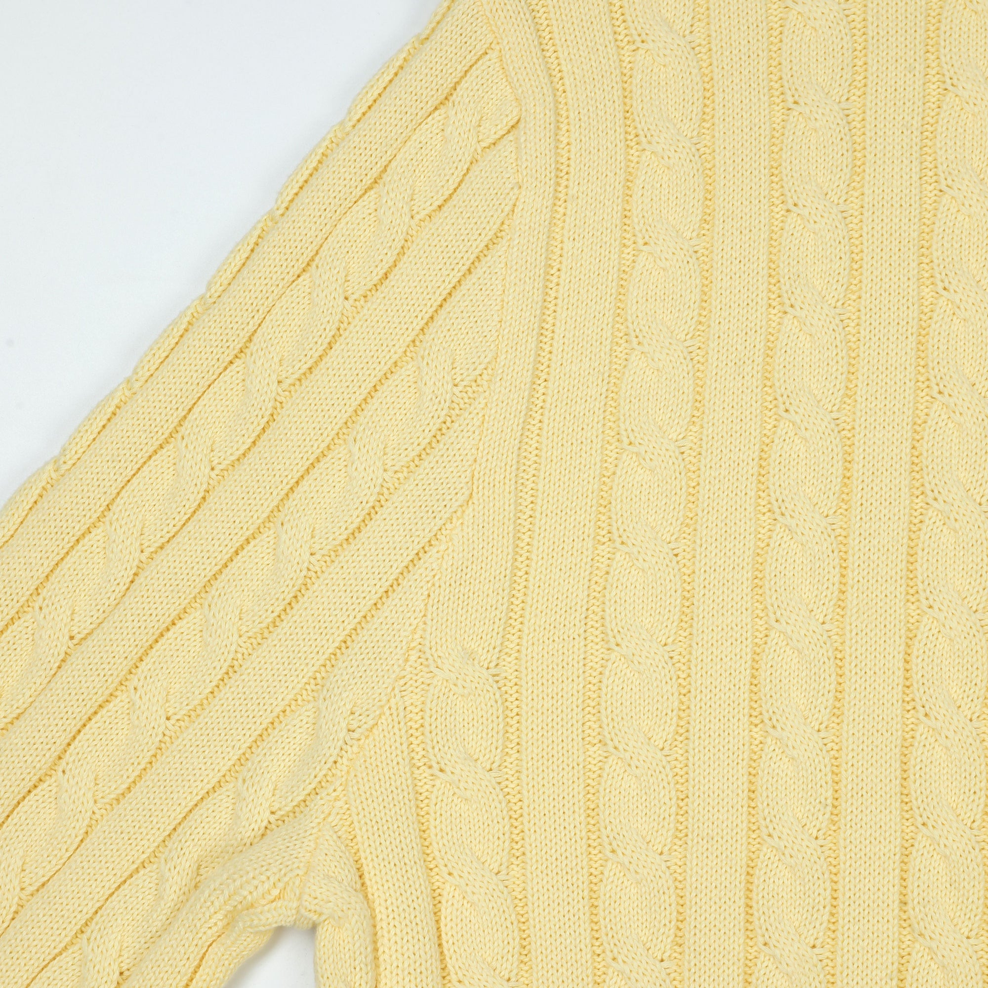 R.O Distressed Cable Knit Sweater | Light Yellow