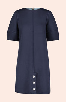 Double Face Jersey Reversible Tunic Dress | Navy/Frost