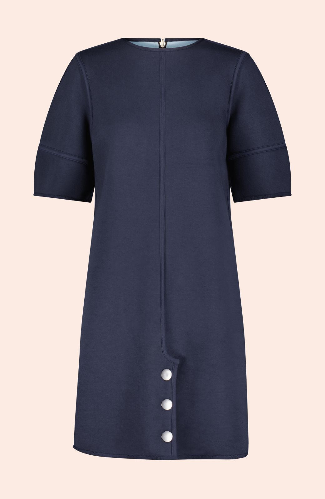 Double Face Jersey Reversible Tunic Dress | Navy/Frost