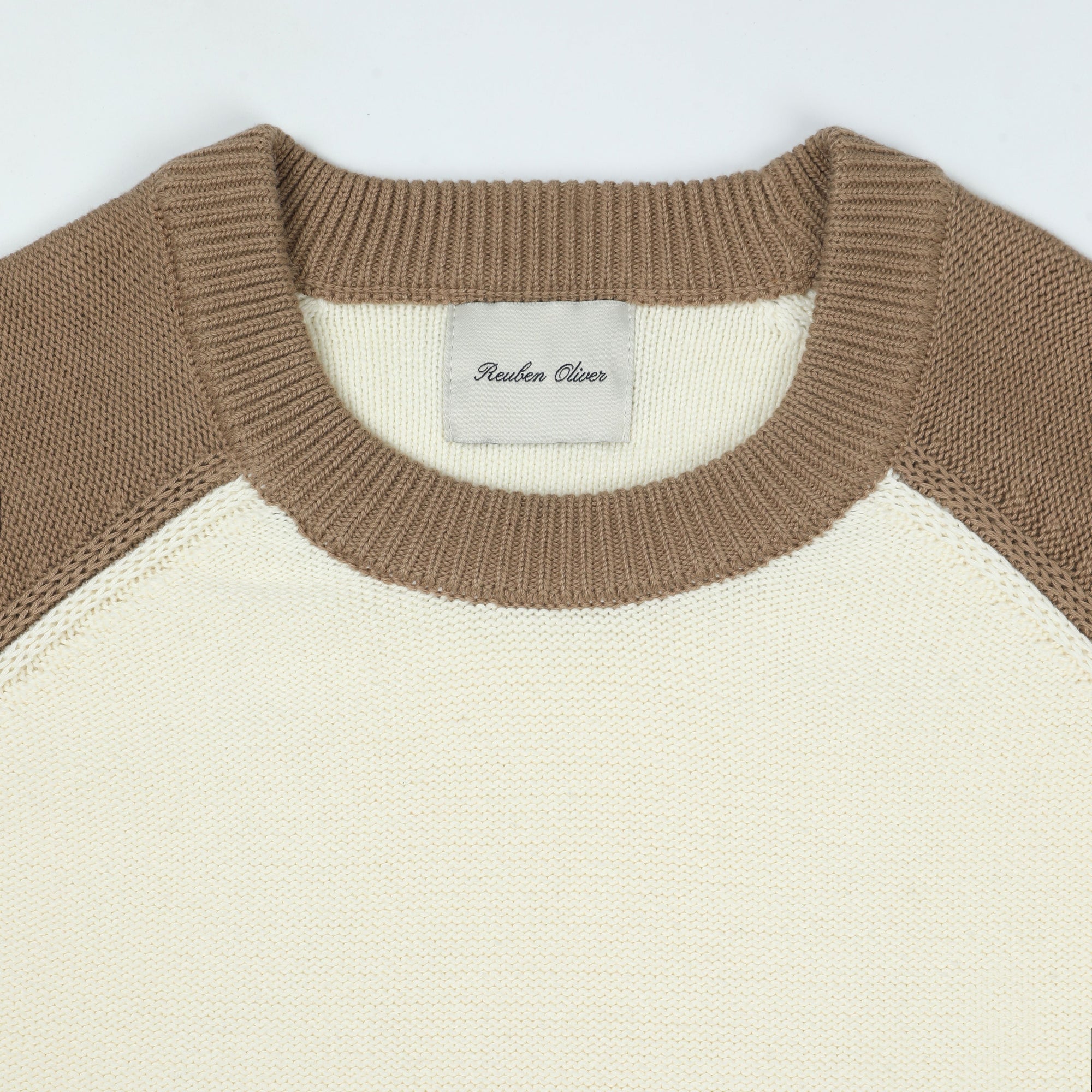 Long Sleeve Knit Baseball T-Shirt | Brown