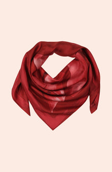 Bow Detail Silk Scarf | Ruby