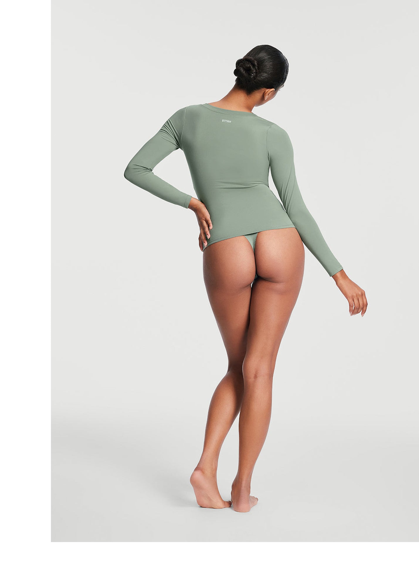 V-Neck Long Sleeve Top | Sage Green