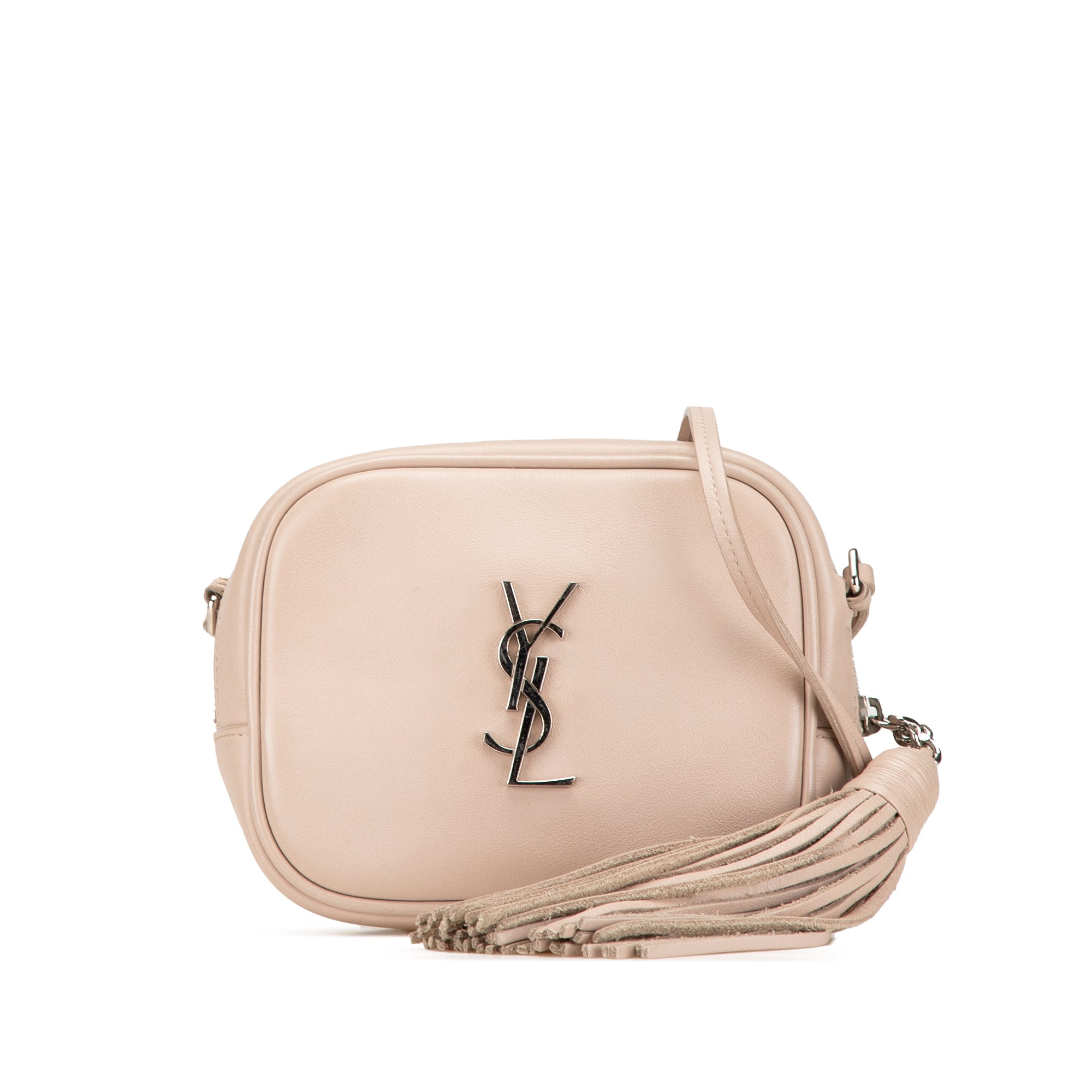 Saint Laurent | Pre-Owned Nappa Monogram Blogger Bag | Brown/Nude