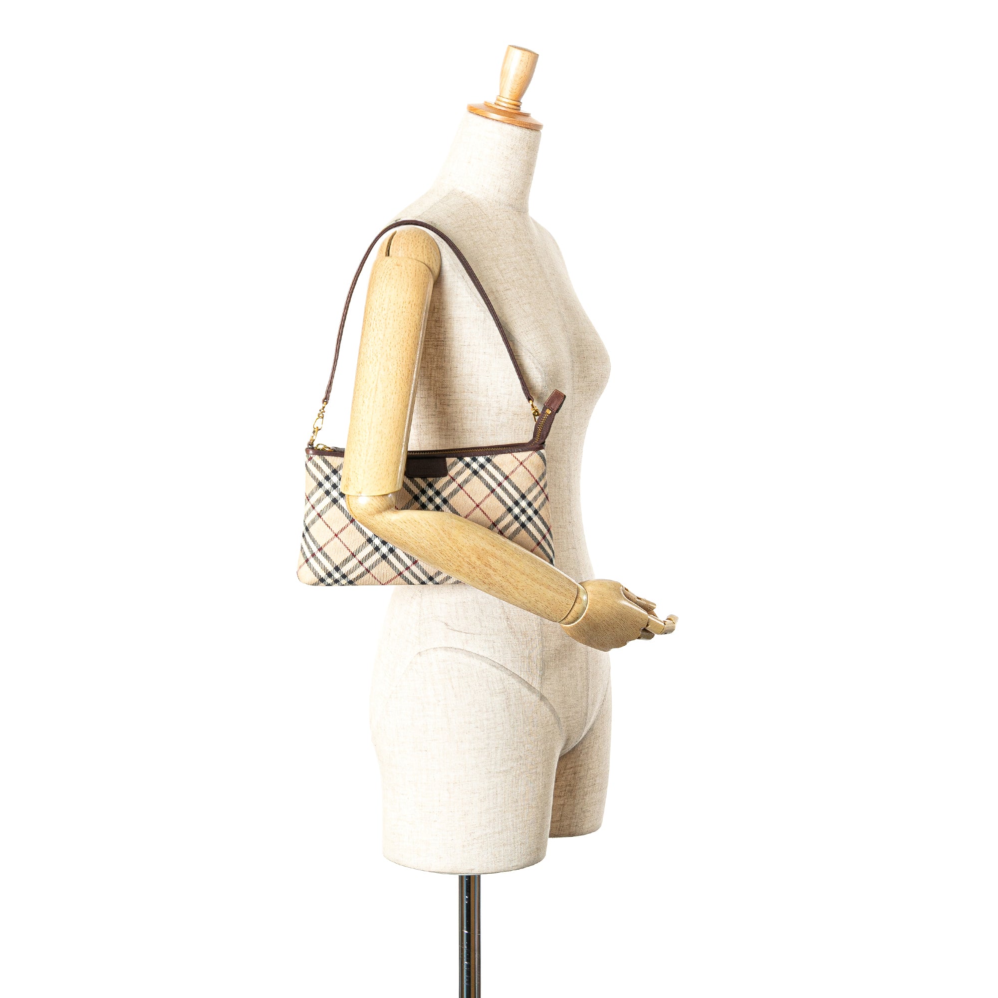 Burberry | Pre-Owned Nova Check Canvas Shoulder Bag | Brown/Beige