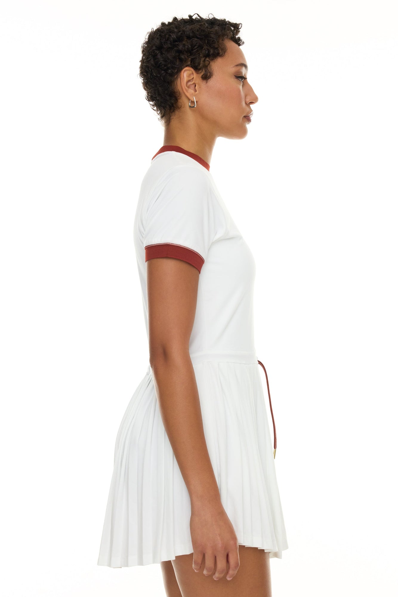 Varley | Trent Court Dress 30 | White/Burnt Sienna