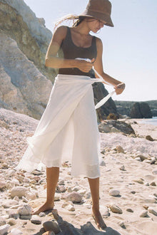Lana Linen Wrap Skirt | White EcoLinen