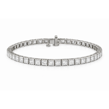 10.00 CT Princess Natural Diamond | Tennis Bracelet | 14K White Gold | G-H Color | VS Clarity
