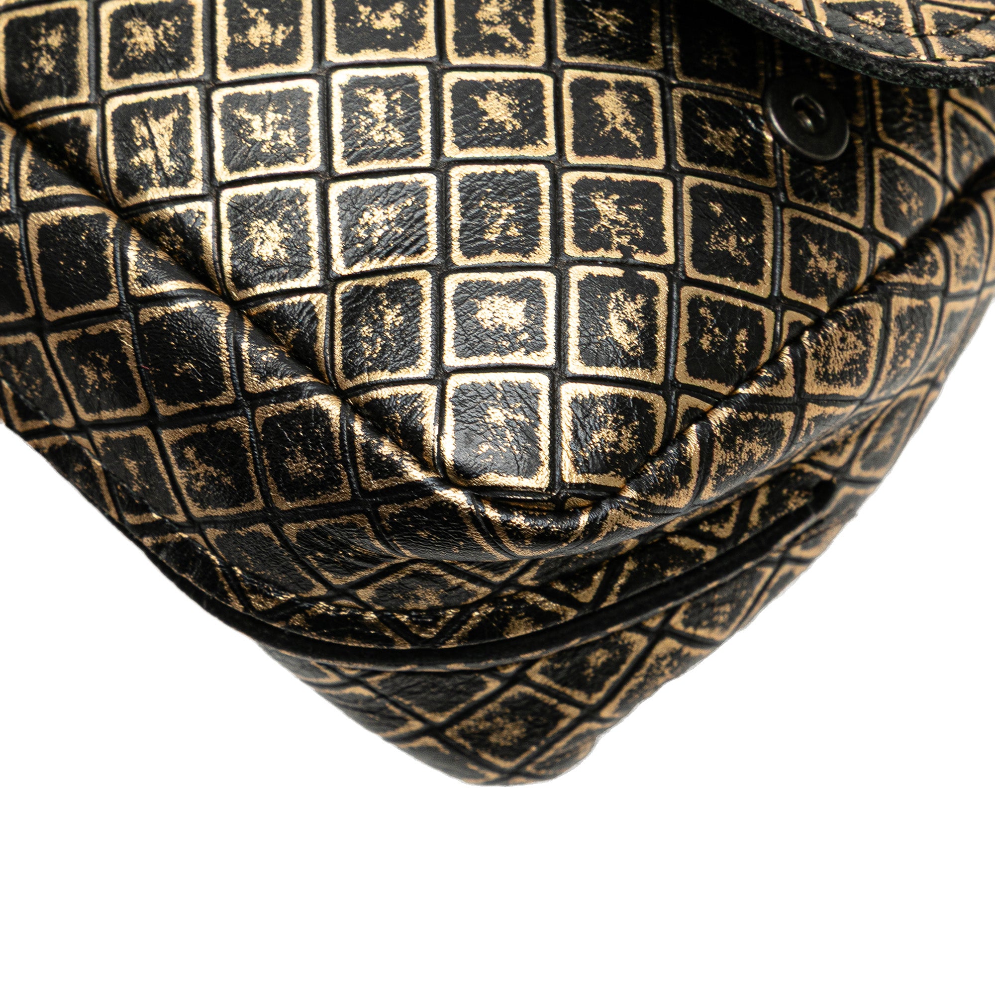 Bottega Veneta | Pre-Owned Intrecciomirage Butterfly Charm Chain Flap | Gold