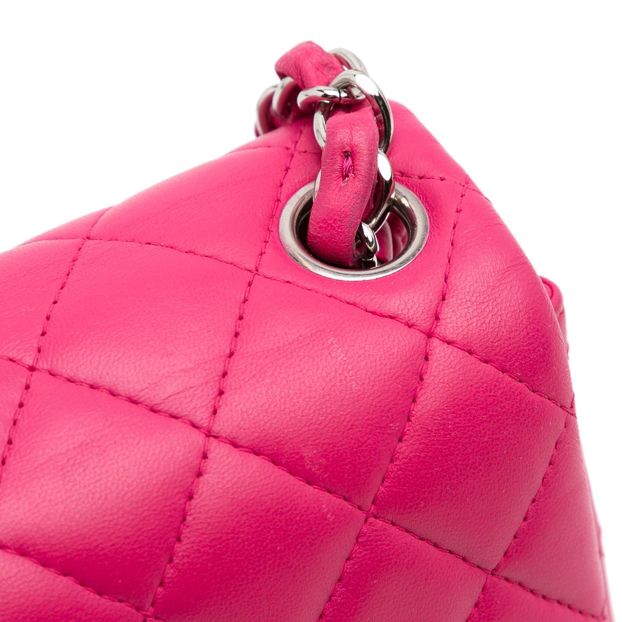 Chanel Pre-Owned Mini Square Classic Lambskin Flap | Women | Pink x Dark Pink