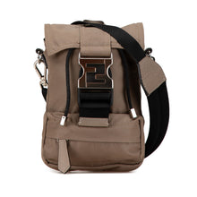 Fendi | Pre-Owned Mini Fendiness Nylon Convertible Backpack | Brown/Taupe