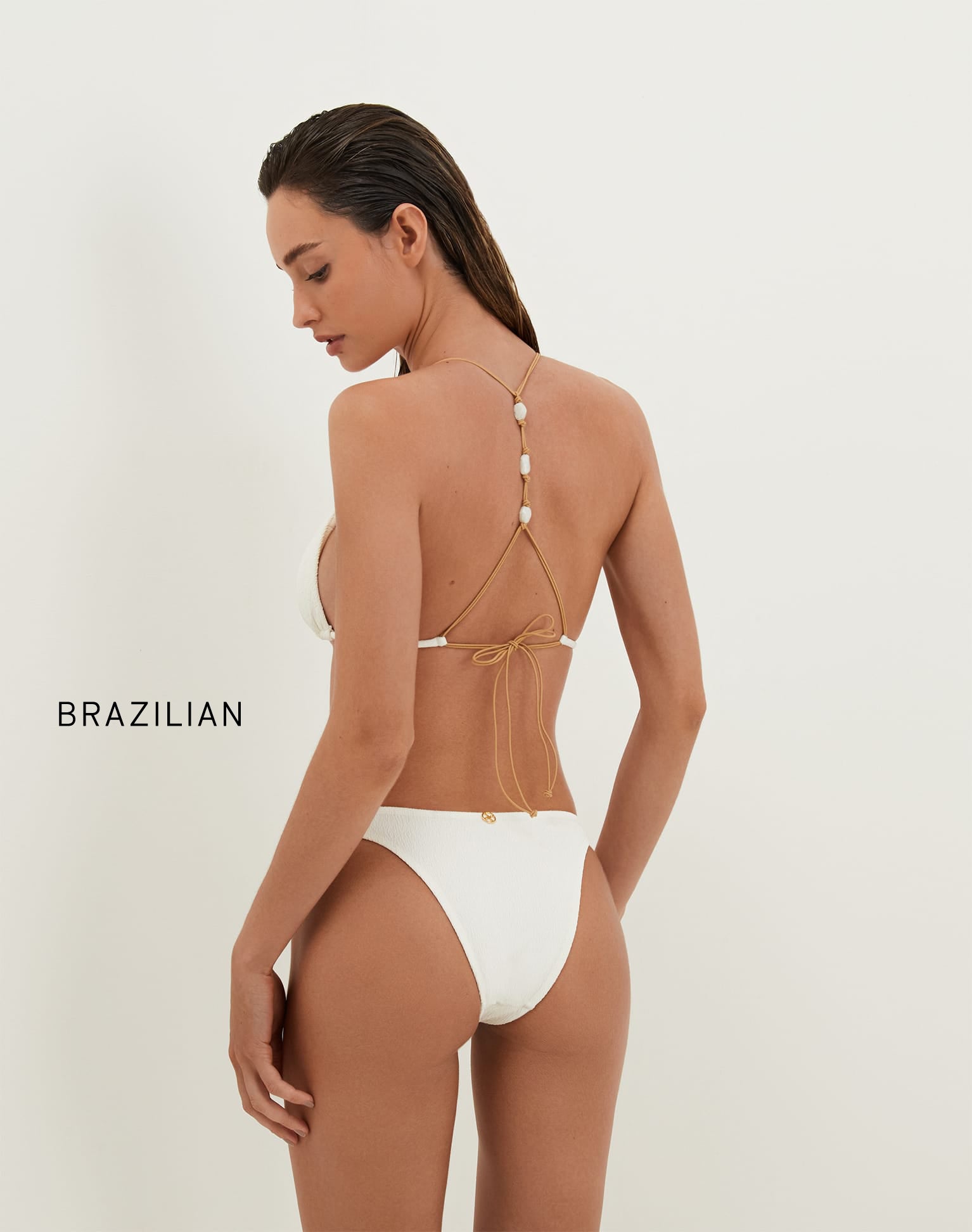 Firenze Ney Double Detail Bottom - White Brazilian / XS