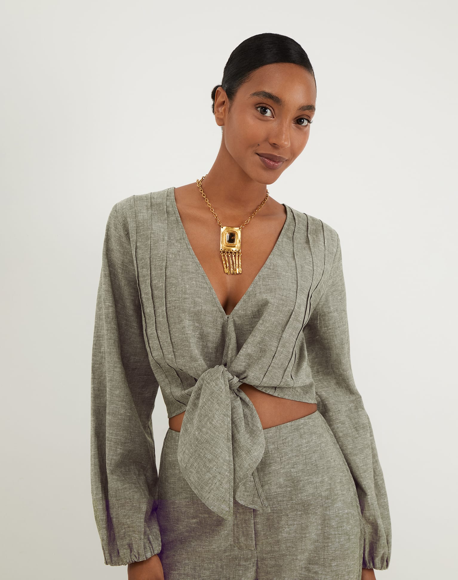 Josephine Long Sleeve Blouse - Harbor XS