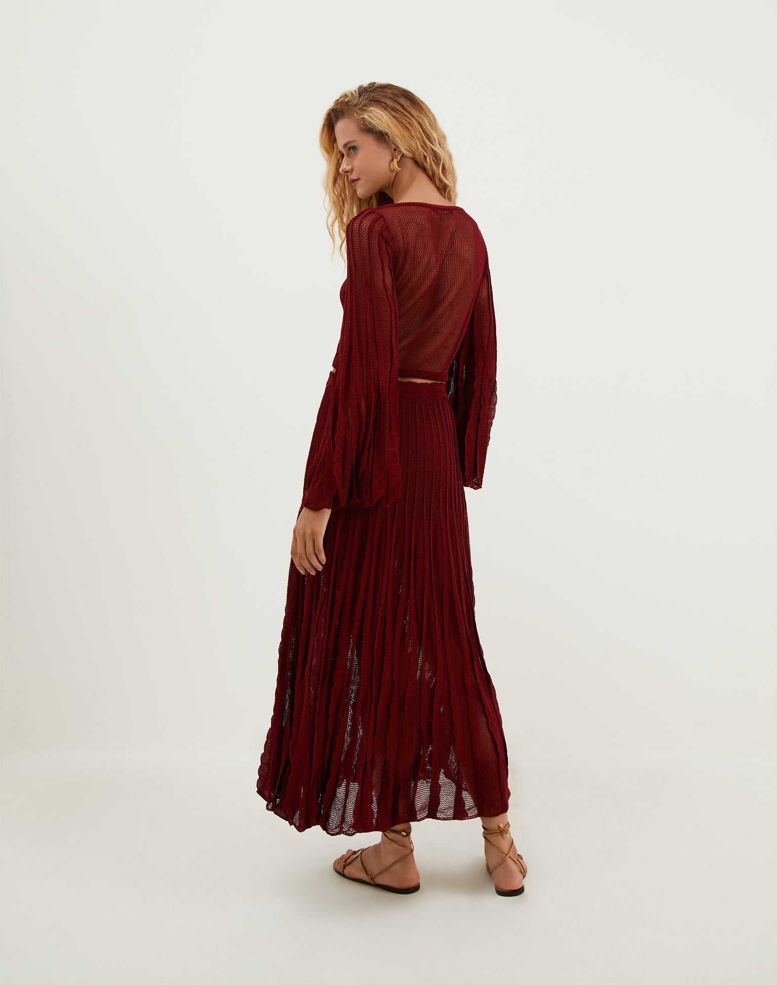 Knit Celina Bell Sleeve Top - Ponche XS