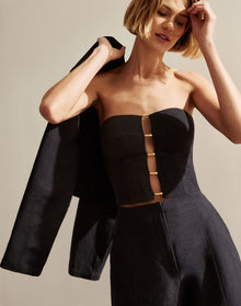Emilia Strapless Top | Black