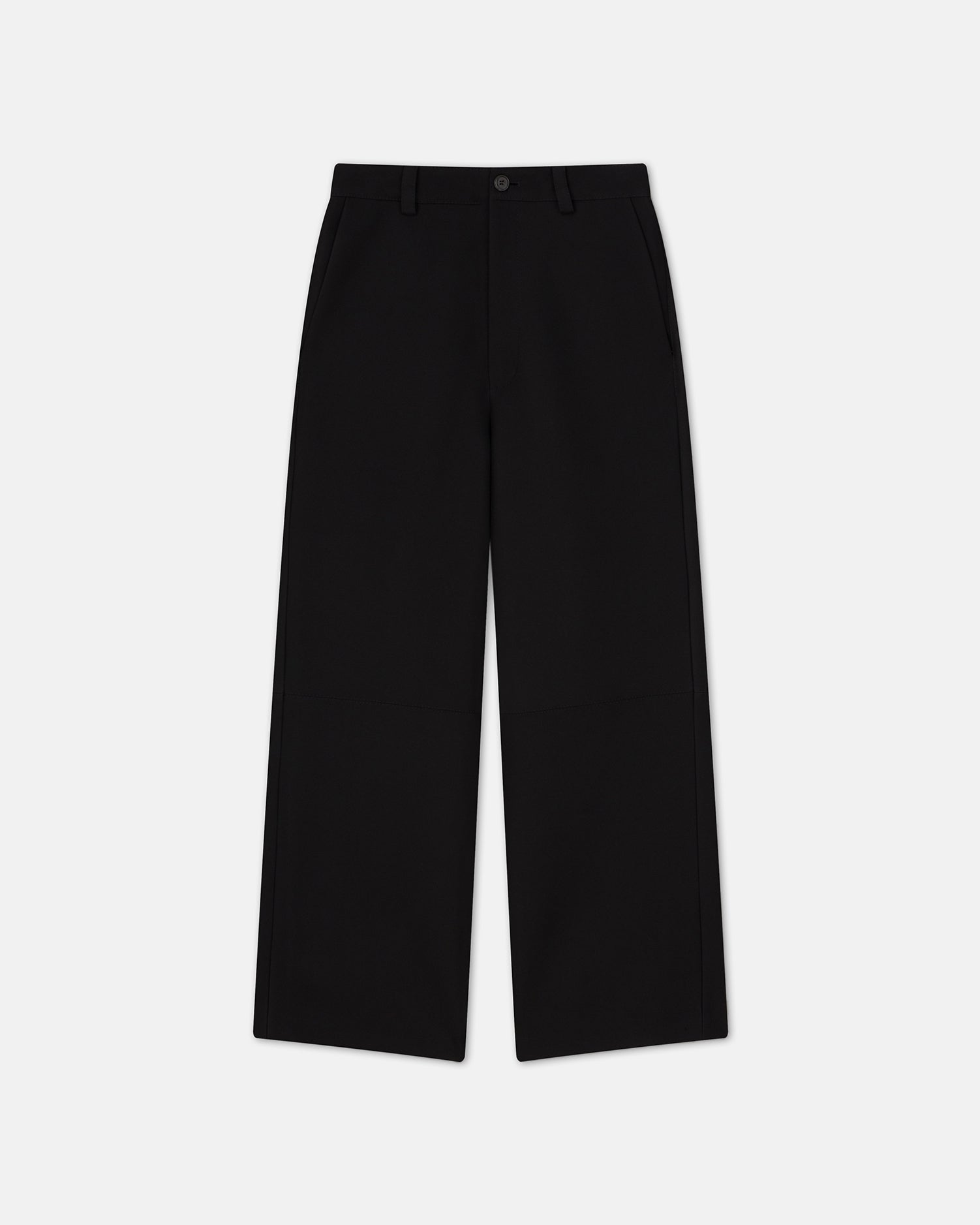 Vidia Double Suiting Straight-Leg Pants | Black