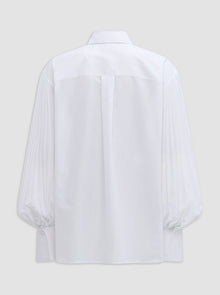 Viola Pleated Sleeve Shirt | White