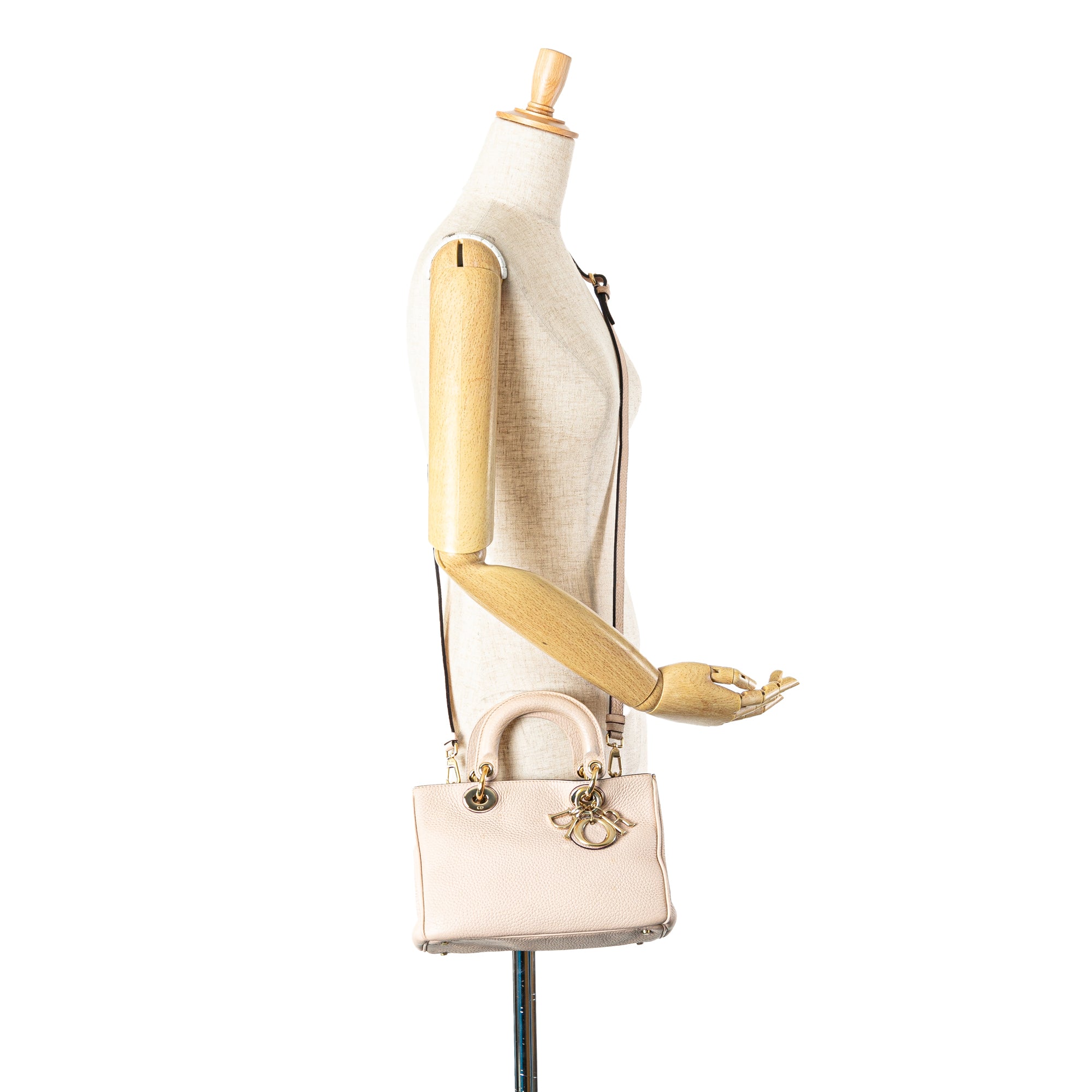 Dior | Pre-Owned Mini Leather Diorissimo Satchel | Pink/Light Pink