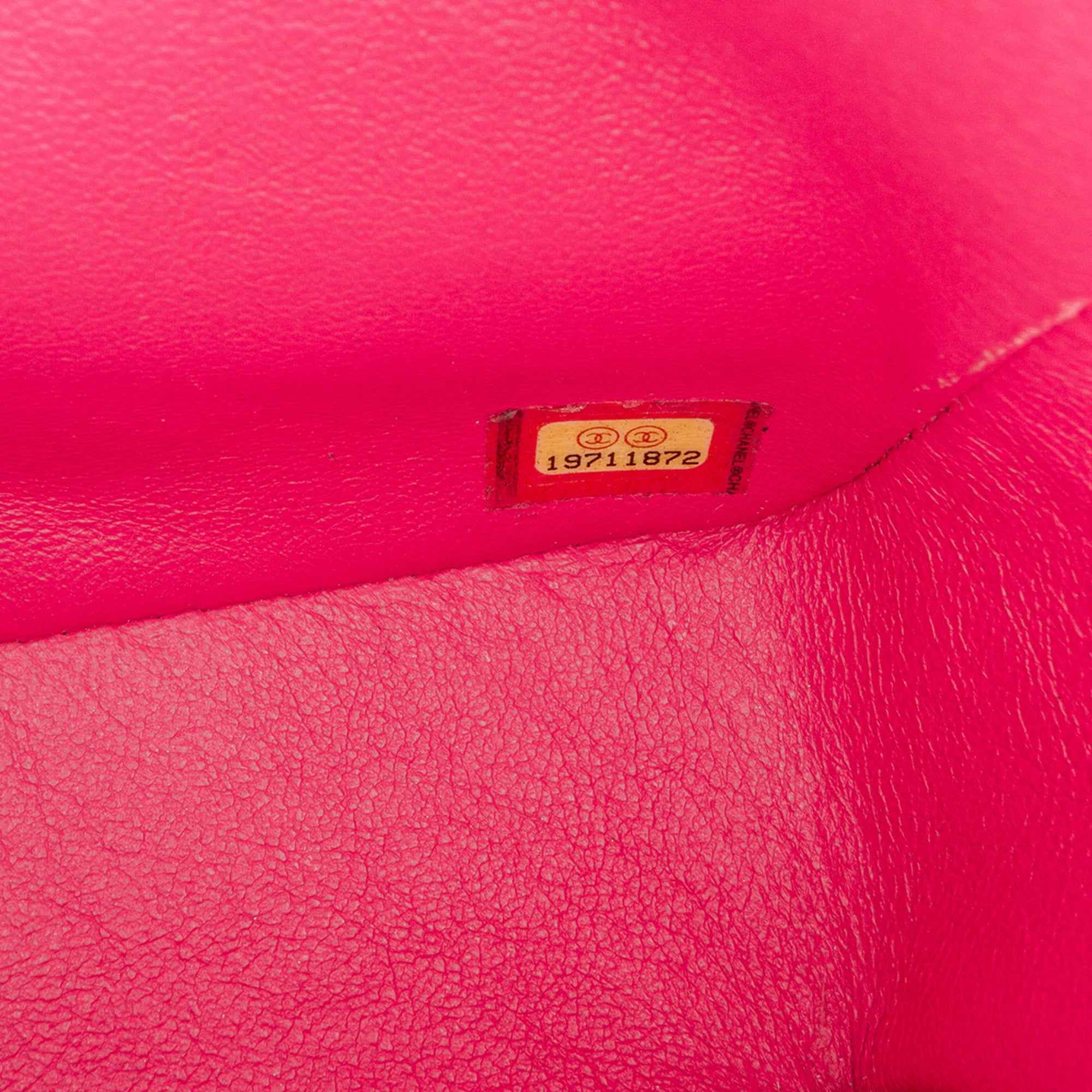 Chanel | Pre-Owned Mini Square Classic Lambskin Single Flap | Pink/Dark Pink