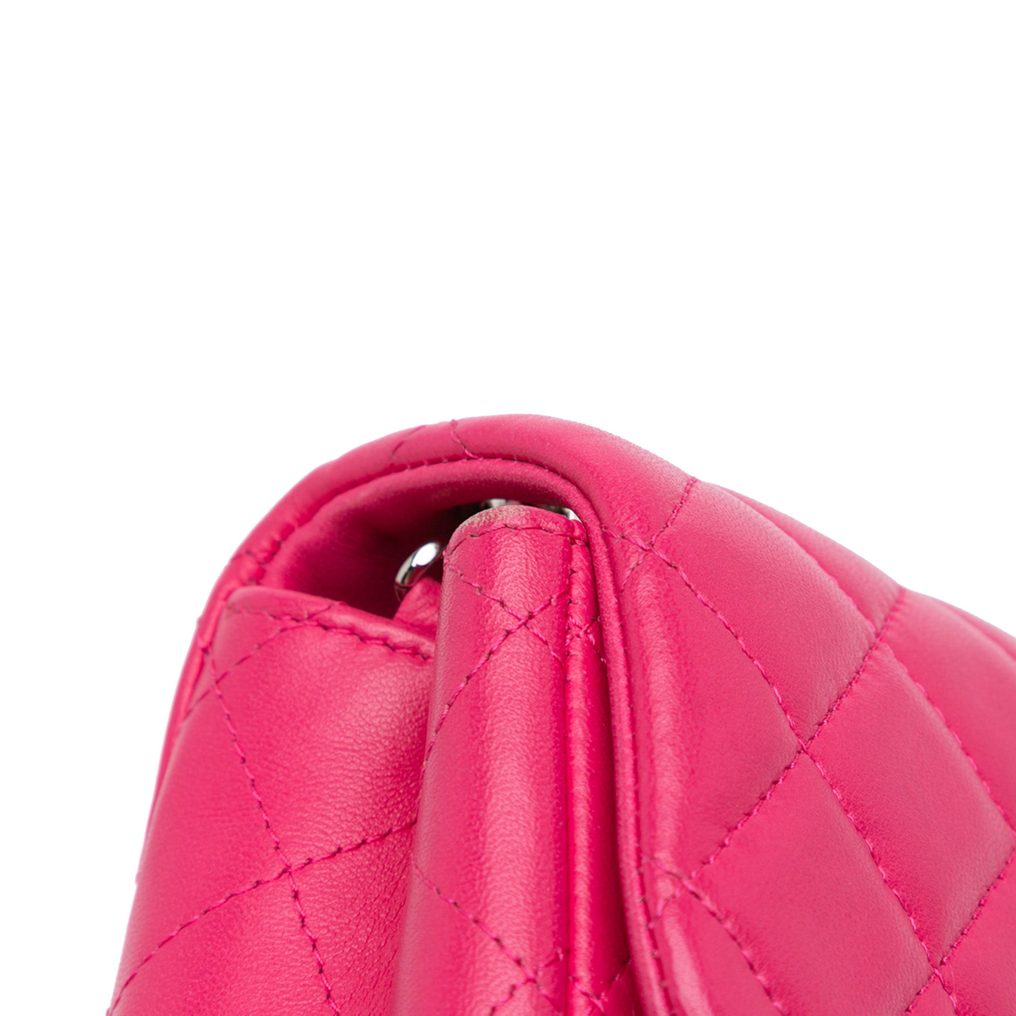 Chanel | Pre-Owned Mini Square Classic Lambskin Single Flap | Pink/Dark Pink