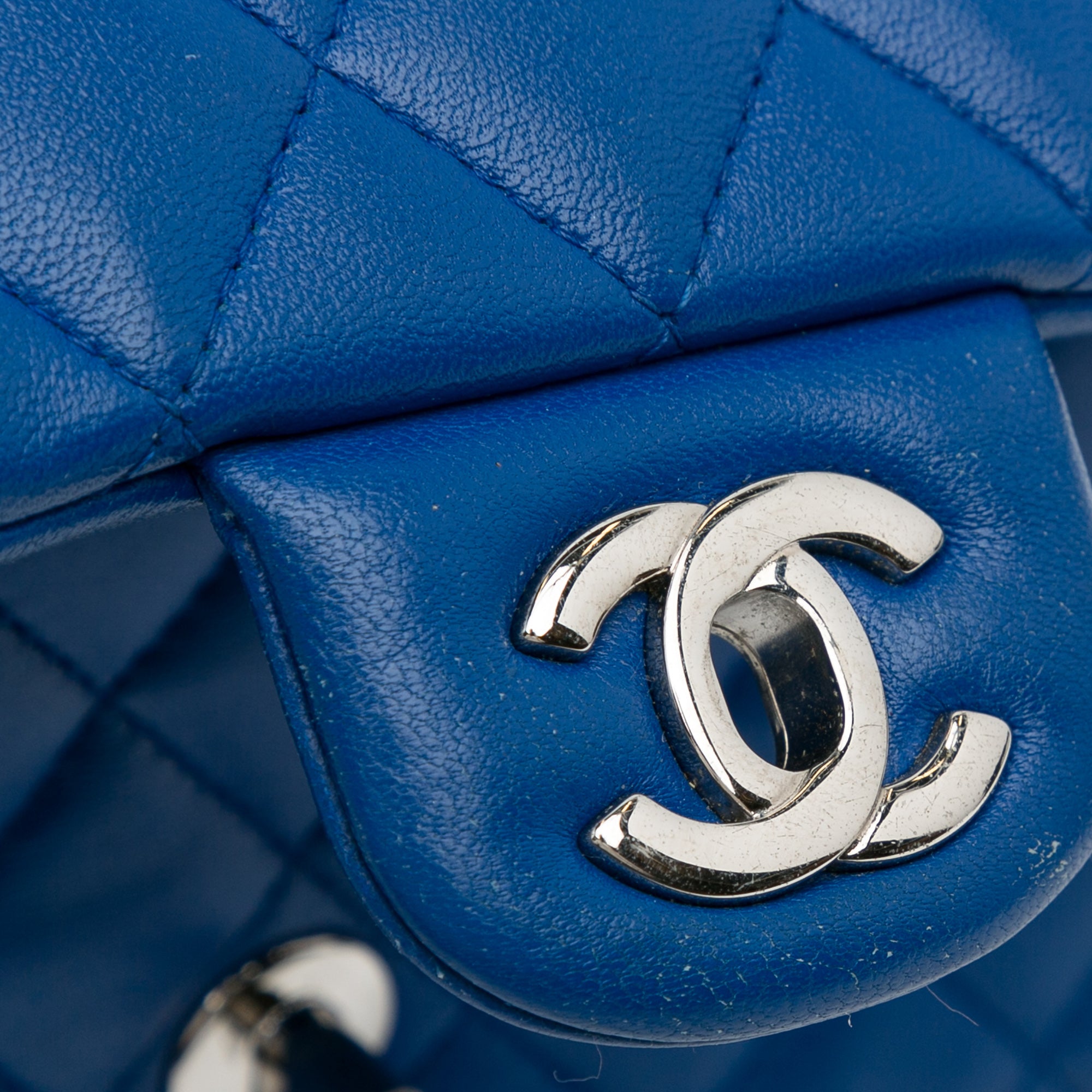 Chanel | Pre-Owned Mini Rectangular Classic Lambskin Single Flap | Blue