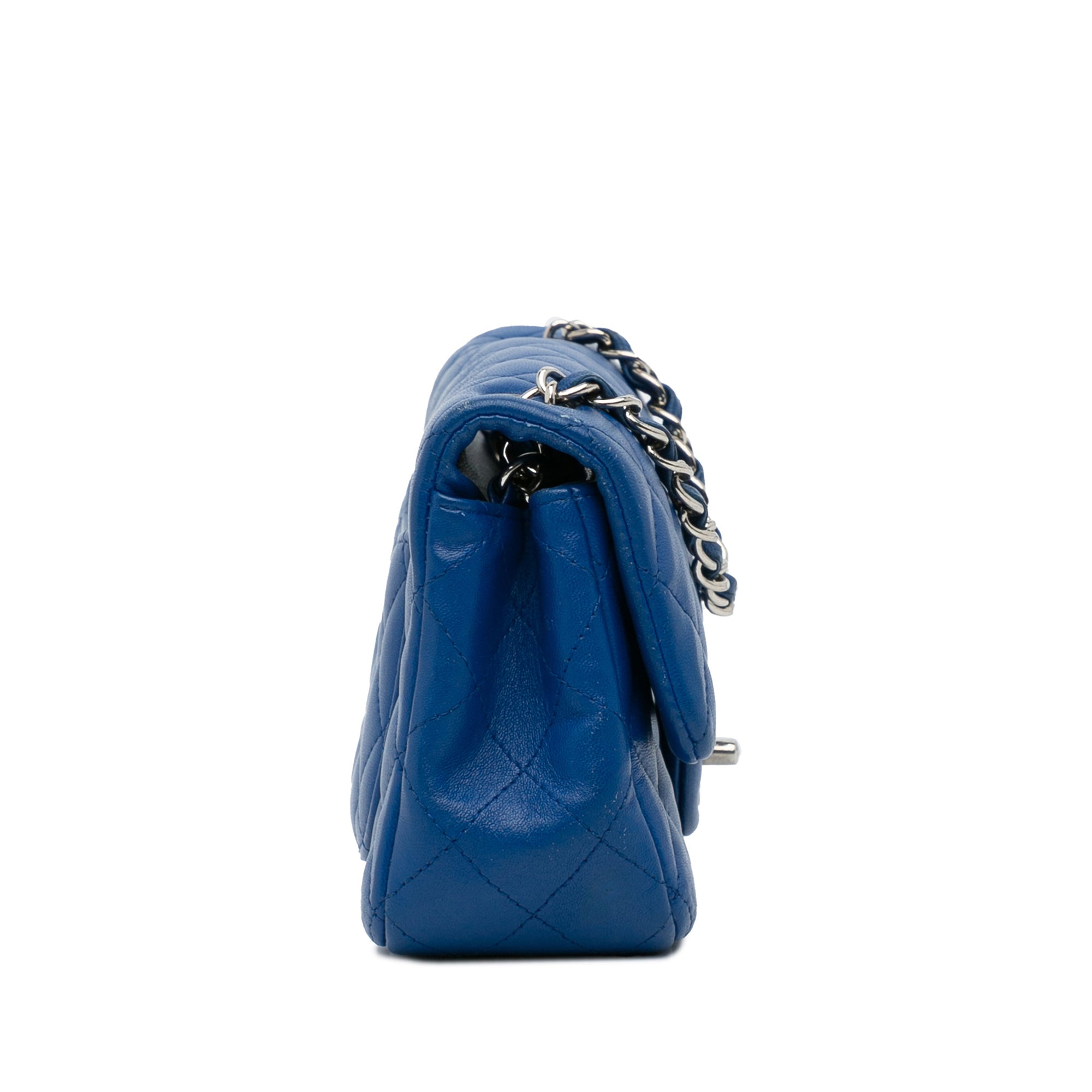 Chanel | Pre-Owned Mini Rectangular Classic Lambskin Single Flap | Blue