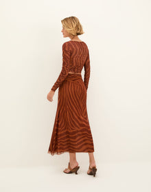 Amira Detail Long Skirt - Sundown XS