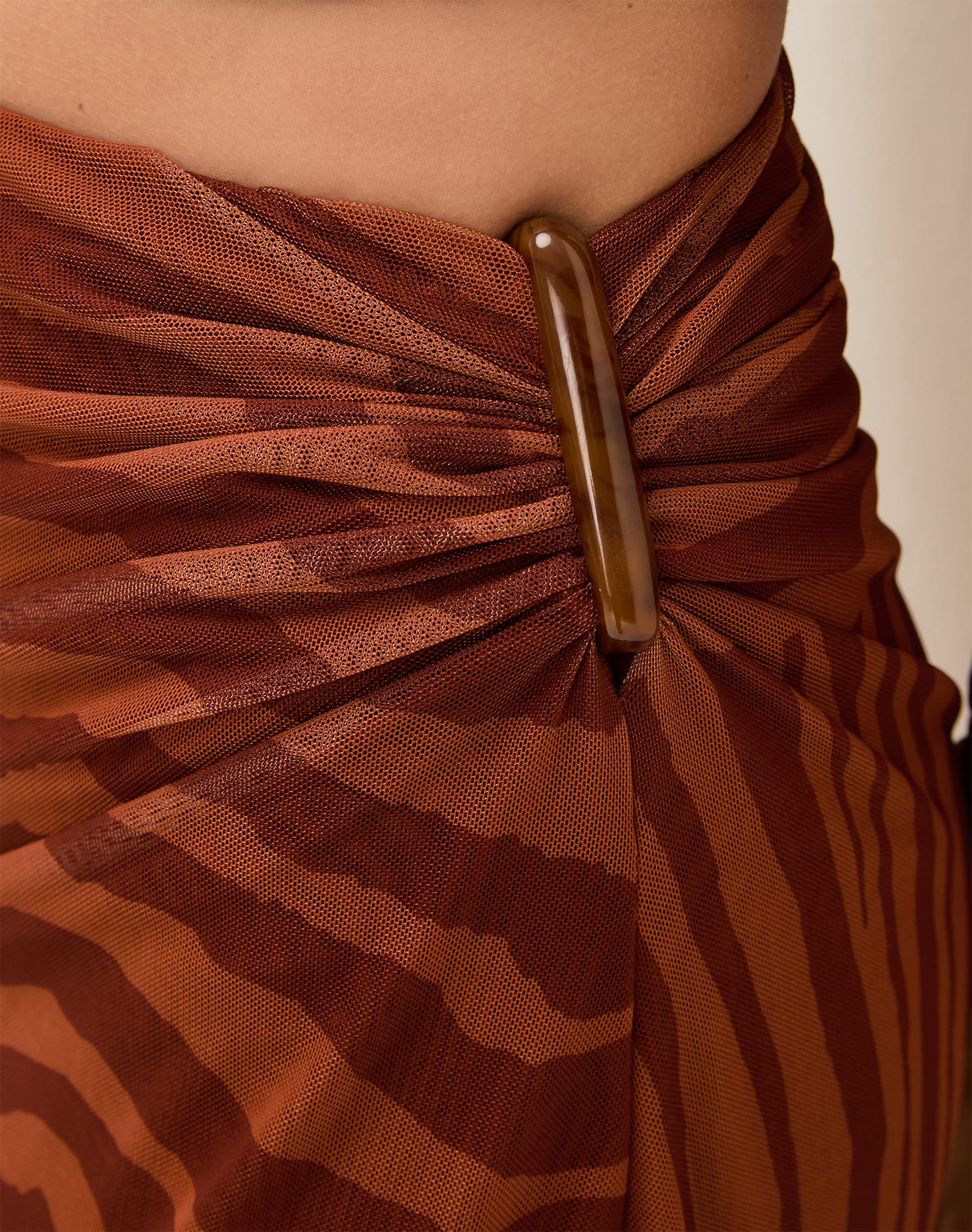 Amira Detail Long Skirt - Sundown XS