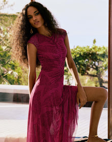 Susan Midi Dress - Roseate XS