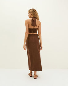 Luna Midi Skirt - Brown XS