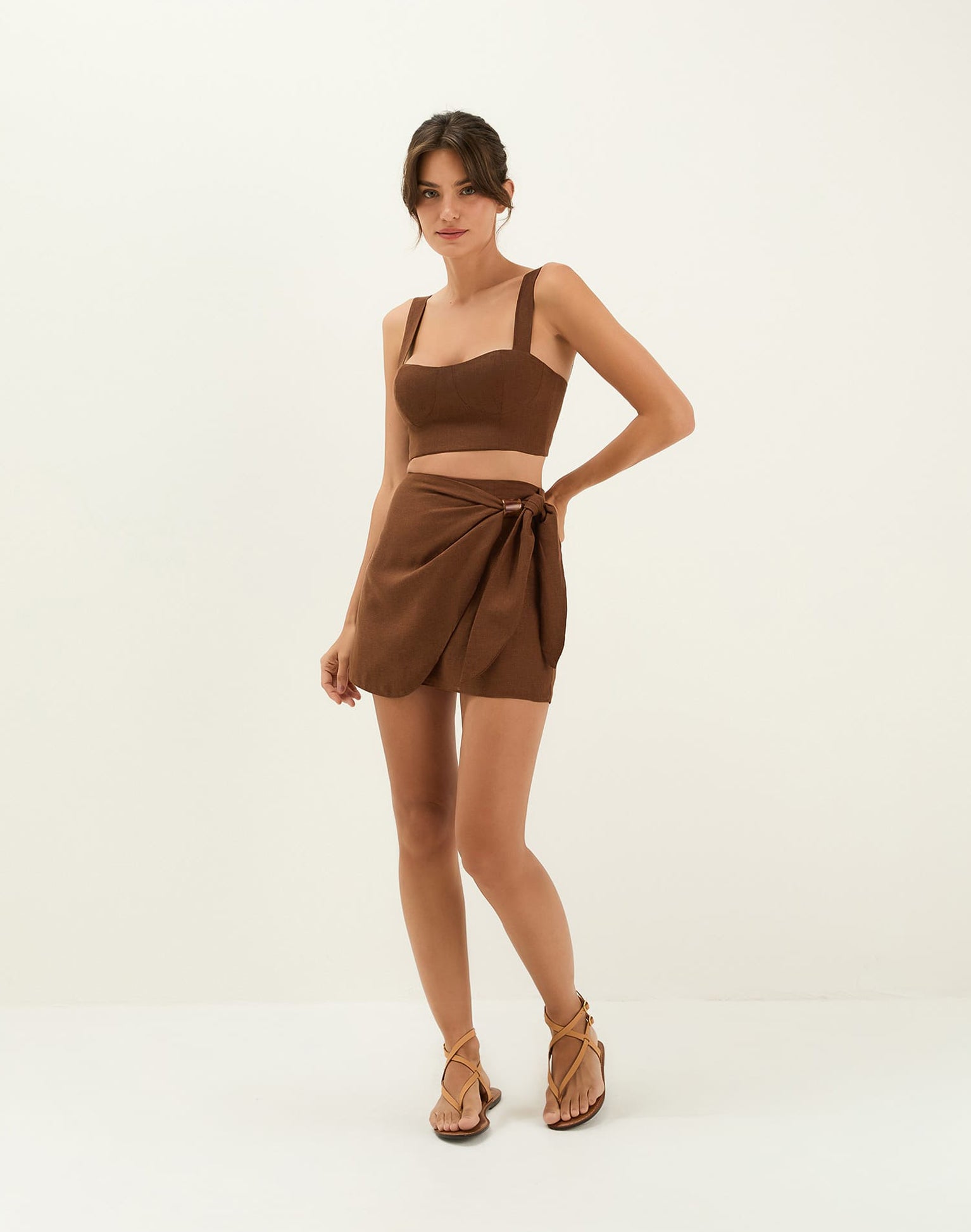 Valleta Cropped Top | Brown