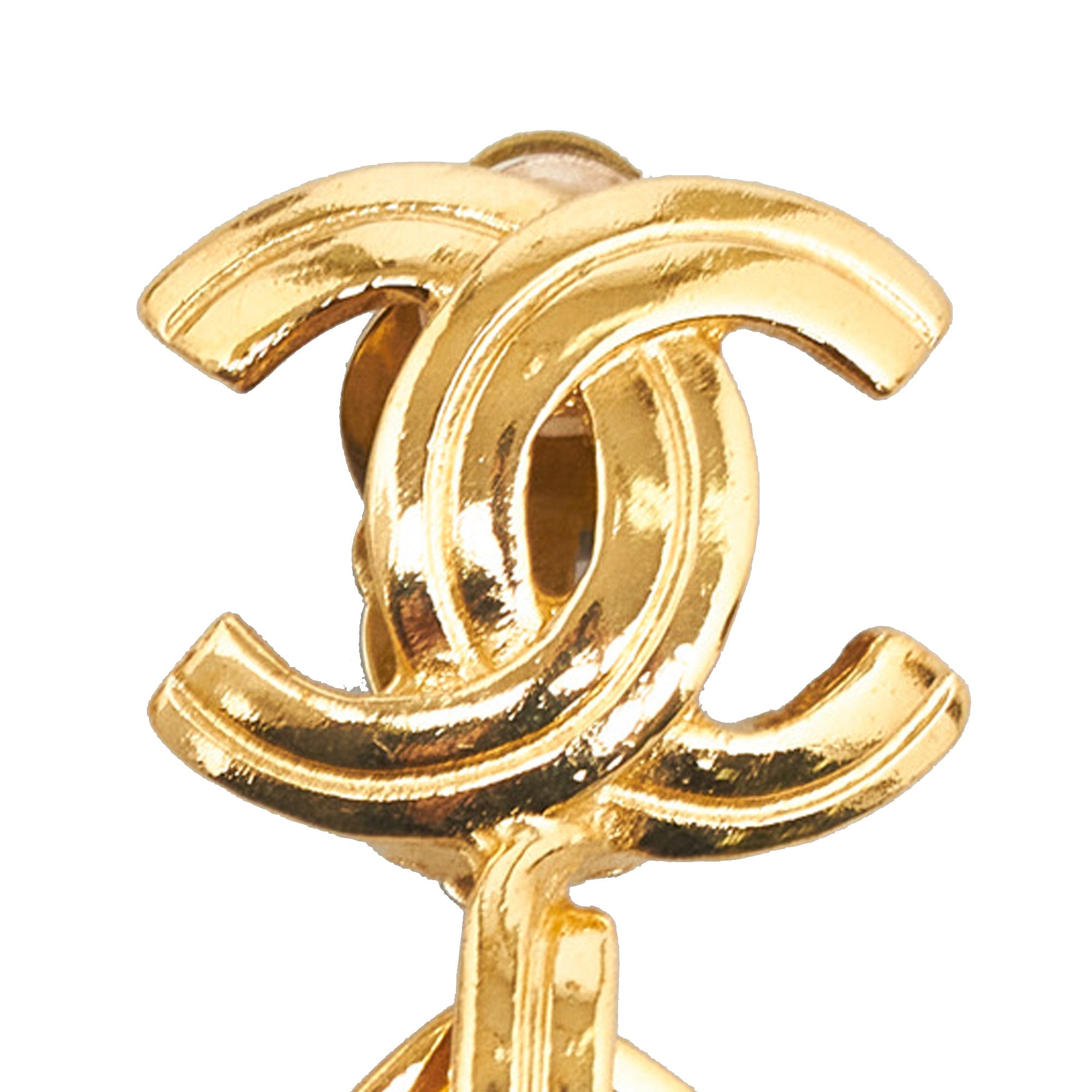 Chanel | Pre-Owned CC Drop Earrings | Gold