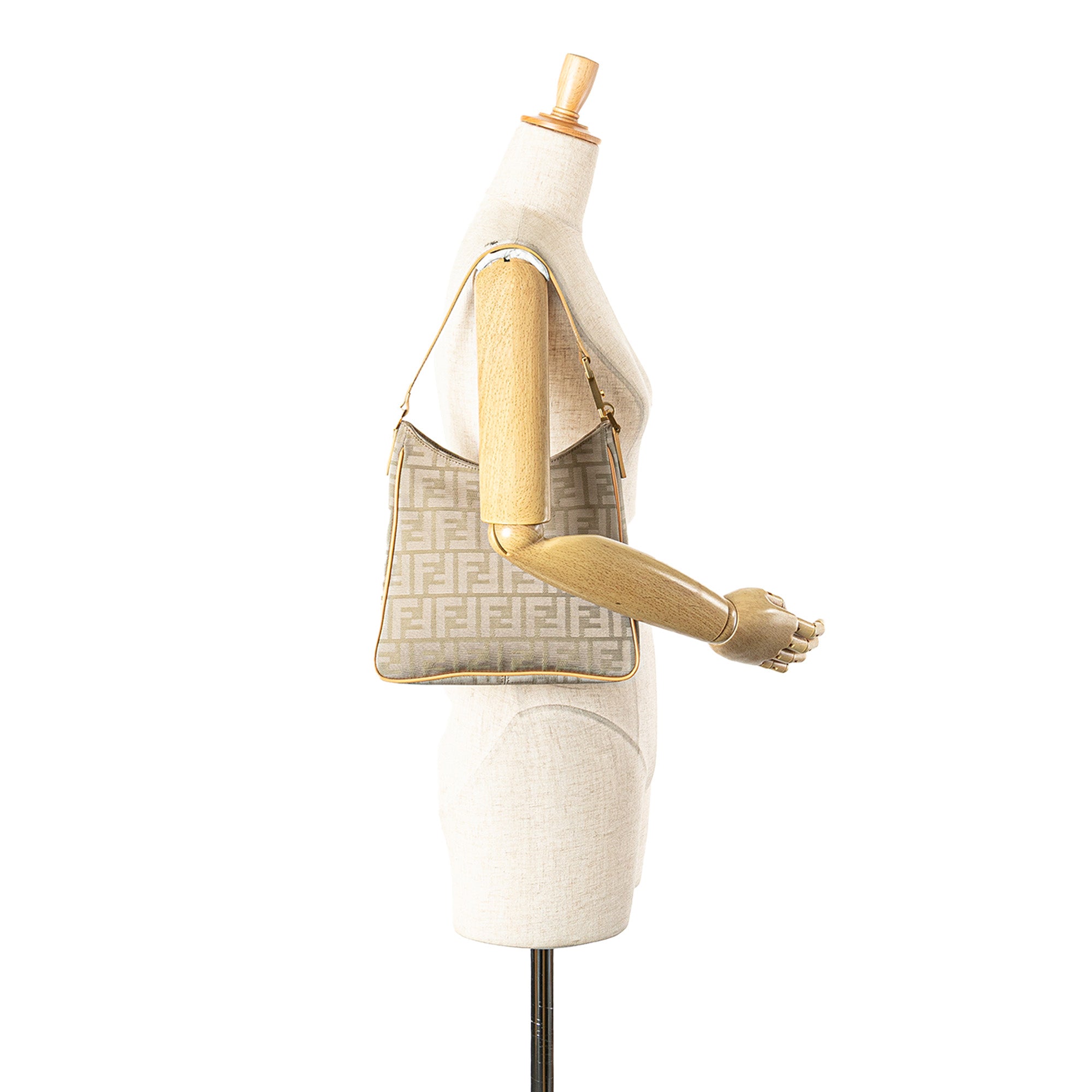 Fendi | Pre-Owned Zucca Canvas Shoulder Bag | Brown/Light Beige