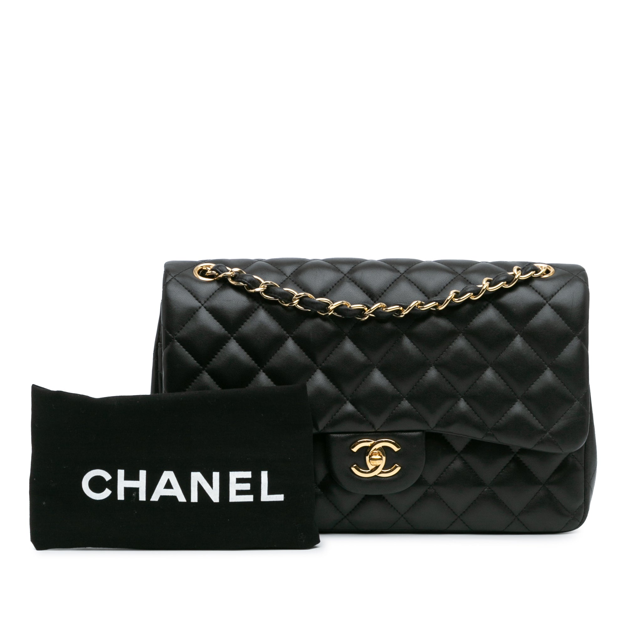 Chanel | Pre-Owned Jumbo Classic Lambskin Double Flap - II | Black
