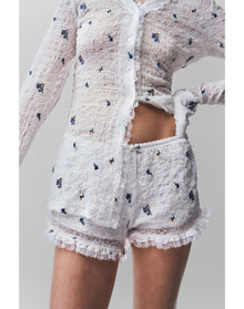 Vannetta Short | Embroidered White