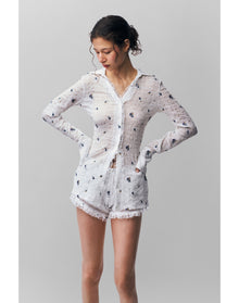 Vannetta Short | Embroidered White