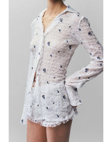 Vannetta Short | Embroidered White