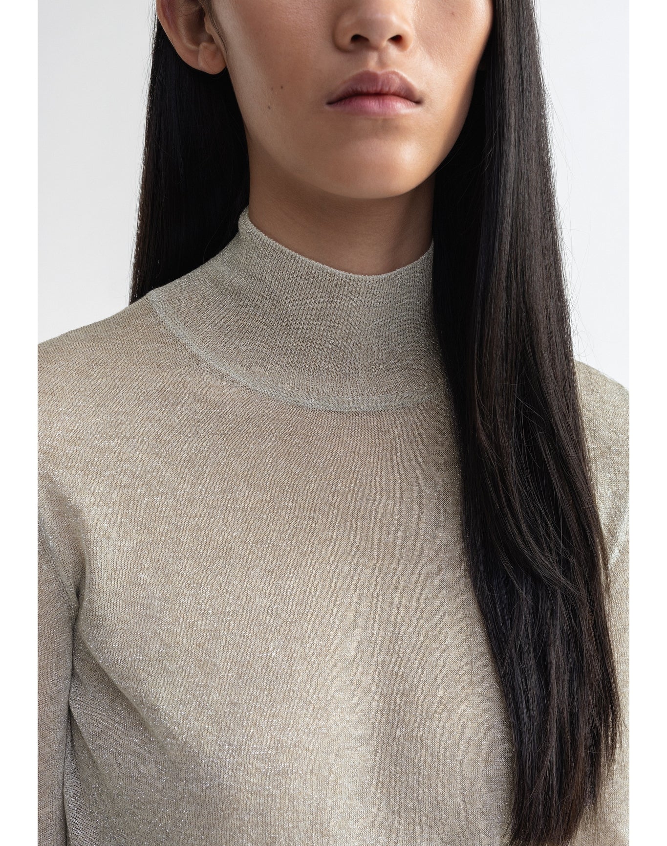 Vaslav | Sparkly Ribbed Turtleneck | Ivory