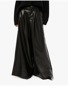 Vegan Leather Extreme Wide Leg Pant | Black