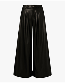 Vegan Leather Extreme Wide Leg Pant | Black