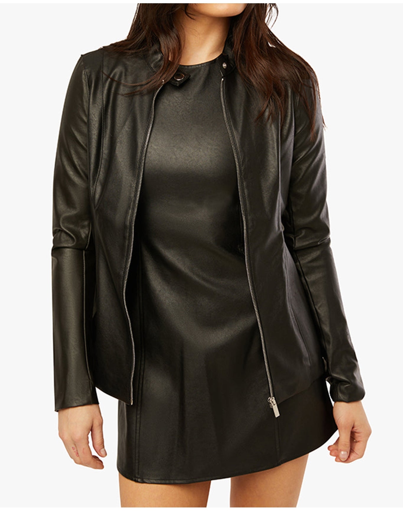 Vegan Leather Moto Jacket | Black