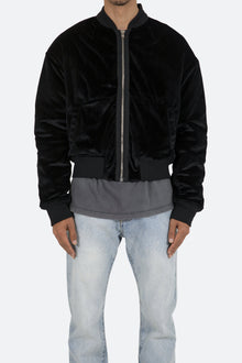 Velour Bomber Jacket | Black