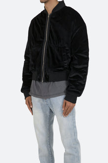 Velour Bomber Jacket | Black