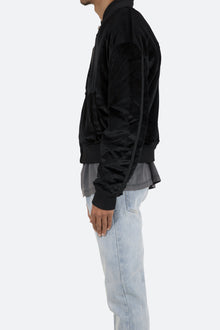 Velour Bomber Jacket | Black