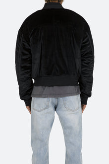 Velour Bomber Jacket | Black