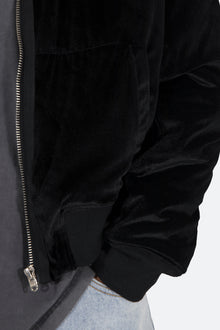 Velour Bomber Jacket | Black