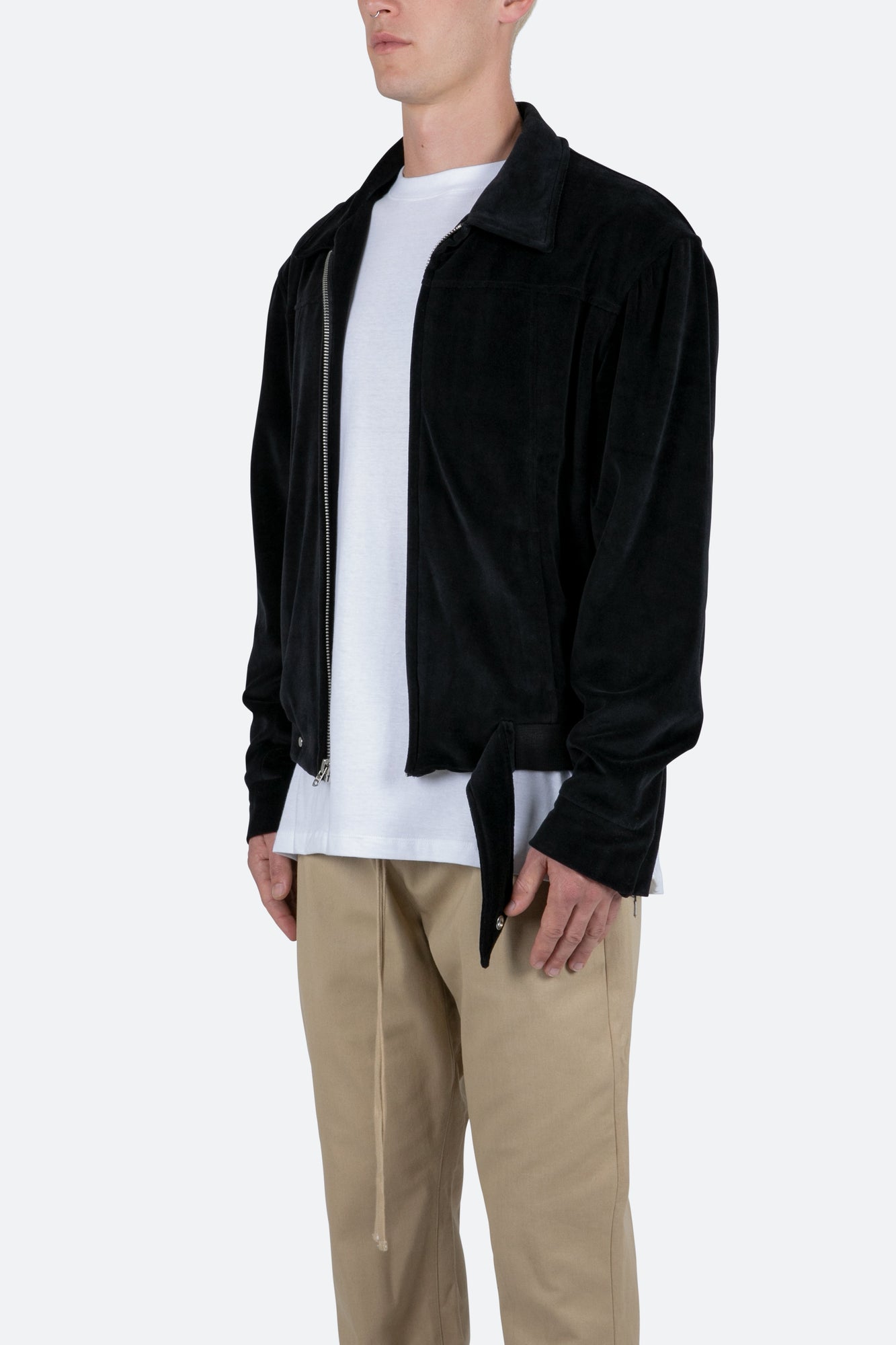 Velour Pilot Jacket | Black